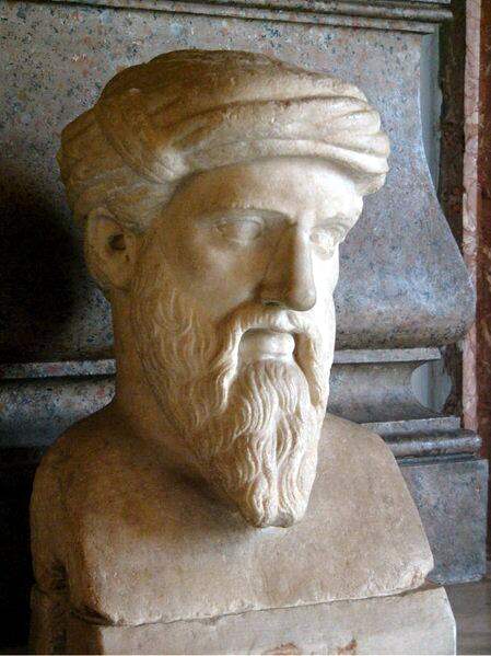 A bust of Pythagoras himself.
